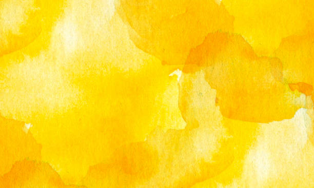 Abstract texture in yellow with white transitions in watercolor
