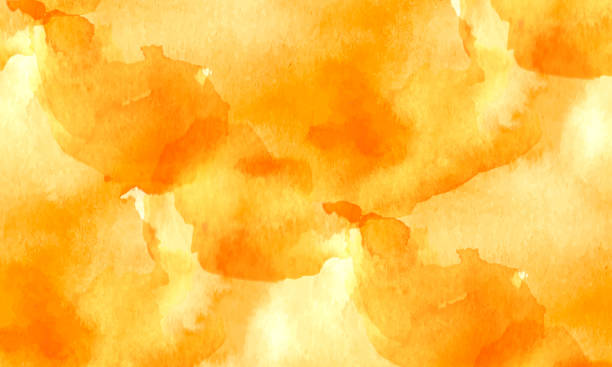 istock Orange texture with white imitations of watercolor 1166007550