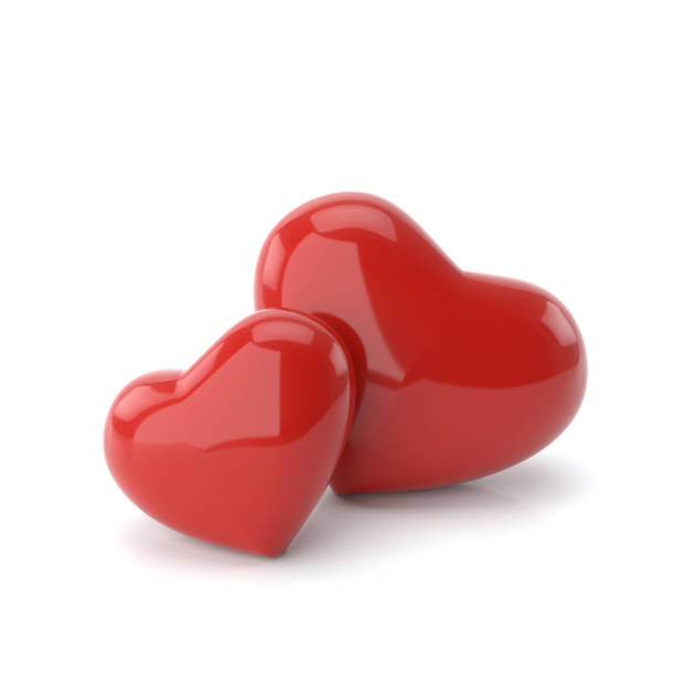 istock Couple hearts with in love concepts. 3D rendering. 1166009677