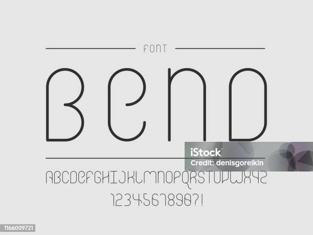 Bend Letters Drawing Bend Font Vector Alphabet Stock Illustration - Download Image Now ...
