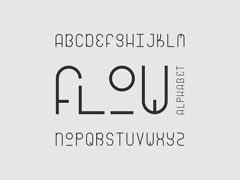 Flow Font Example Flow Font Vector Alphabet Stock Illustration - Download Image Now ...