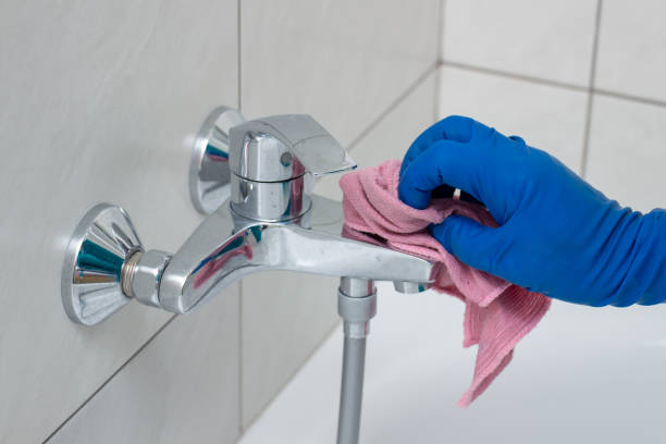 istock Plumbing fixtures cleaning process from limescale 1166010605