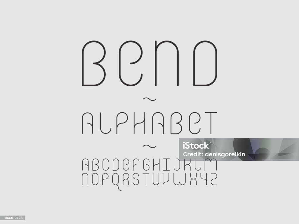 Bend Letters Drawing Bend Alphabet Vector Letters Stock Illustration - Download Image Now ...