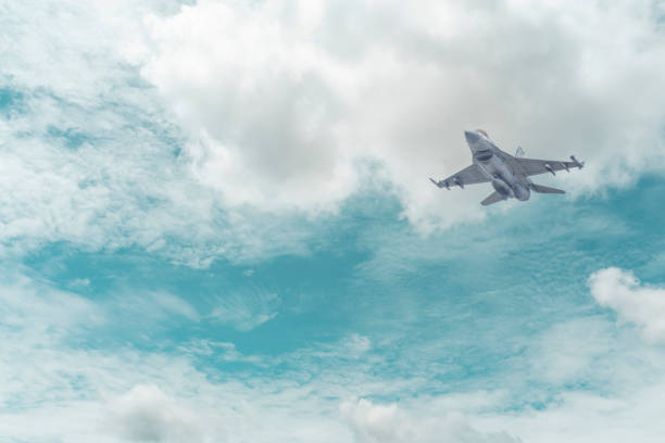 istock The fighter plane trained to fly in the sky 1166010937