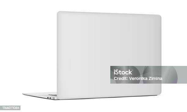 Laptoprückseite Isoliert Auf Weißem Hintergrund Stock Vektor Art und mehr Bilder von Laptop - Laptop, Rücken, Computer