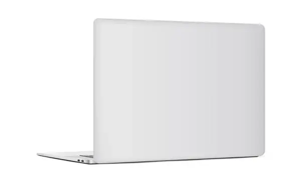 Vector illustration of Laptop backside isolated on white background
