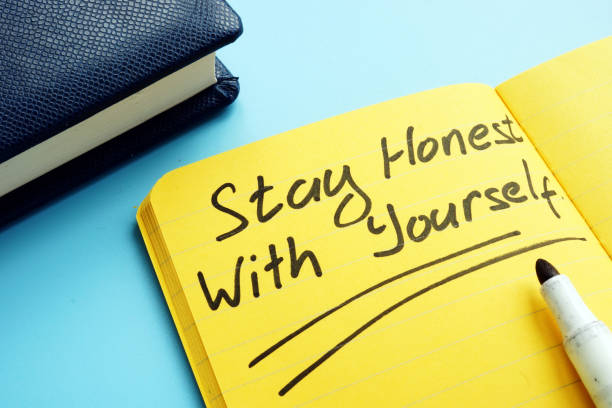 istock Stay honest with yourself written on the page. 1166014467