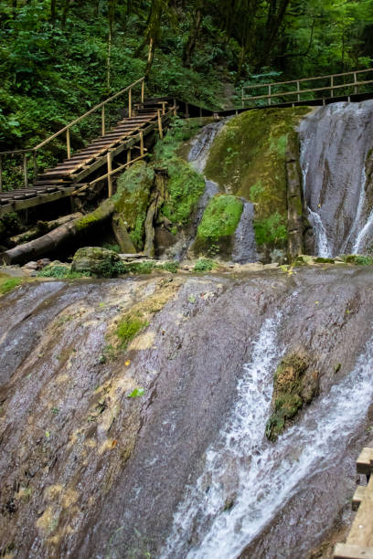 istock Picturesque waterfall in high mountains. Nature 1166016488