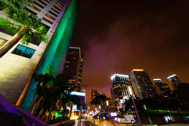 istock Skyscrapers in Bayfront park in downtown Miami at night 1166018896