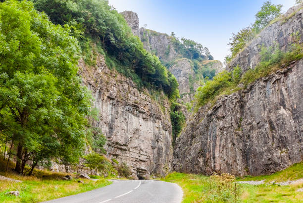 cheddar gorge limestone mendip hills somerset england uk