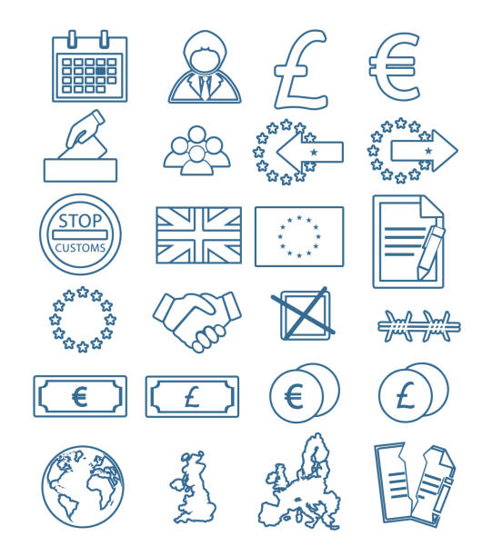 vektorsymbole zum erstellen von infografiken zum brexit, zur europäischen union, zur währung, zu großbritannien, zum vertrag und zu den abstimmungen - demokratie grafiken stock-grafiken, -clipart, -cartoons und -symbole