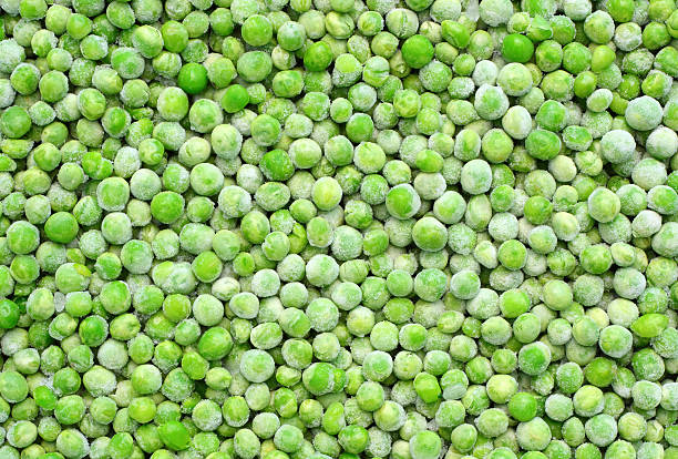 Frozen peas background stock photo