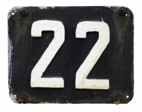 Vintage house number (door number). # 22