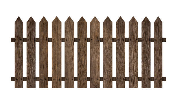 istock Wooden fence isolated on white background. Clipping path include in this image. 1166030856