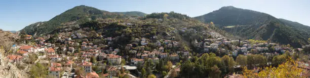 a panorama of the Turkish village of Goynuk in the Bolu mountains