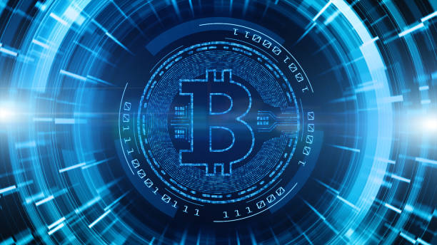 istock Bitcoin currency sign in digital cyberspace. Technology Network and Internet marketing, Money Exchange background concept 1166033169