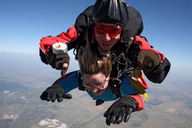 istock Skydive tandem on a cold and dry day. 1166035641