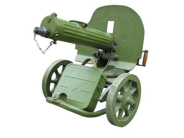 istock Old green Maxim machine gun isolated on white background 1166036835