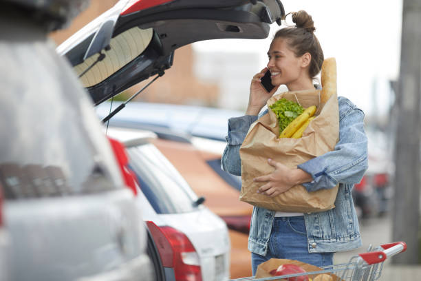 istock Young Woman Packing Groceries 1166040759
