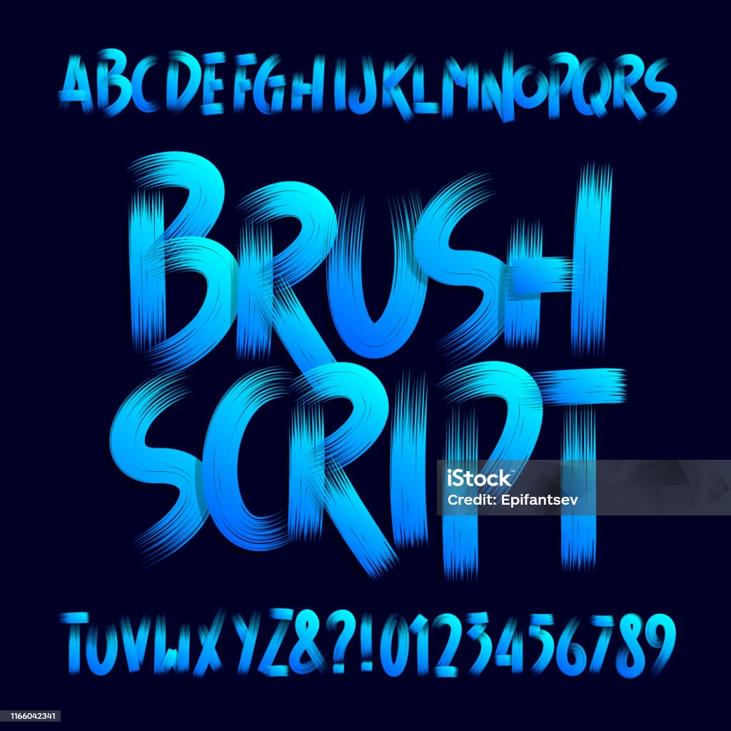 Brush Script Abcd Brush Script Alphabet Font Uppercase Handwritten Brushstroke Letters ...
