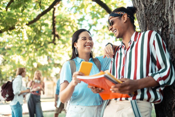 istock Cheerful boy and his girlfriend laughing together. 1166042884