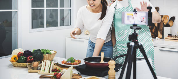 istock Vlogger and blogger cooking job concept 1166044096