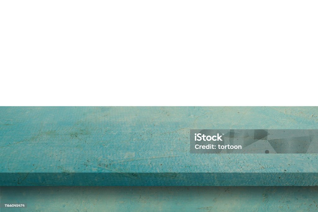 Empty Blue Back Table Empty Blue Wood Table On Isolate White Background And Display Montage ...