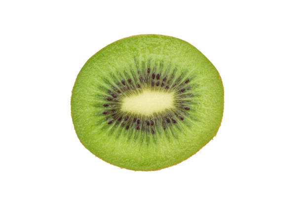 istock Half ripe kiwi fruit isolated on white background with clipping path 1166045583