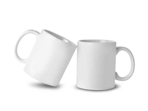 White mug cup mockup for your design isolated on white background with clipping path.
