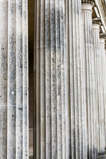 istock Portland limestone doric columns with fluted shafts. 1166047833
