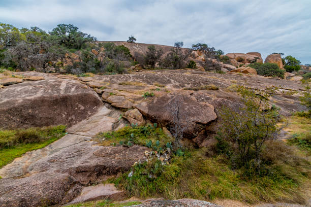 Beautiful Large Slabs of Granite Rock at Enchanted Rock, Texas.