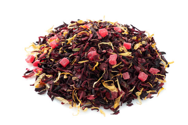 istock heap of dried herbal tea isolated on a white background 1166062418