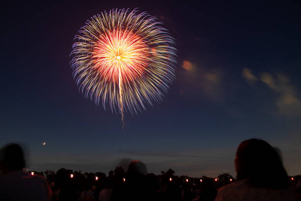 istock Beautiful firework display festival in Itabashi, Tokyo, Japan 1166070082