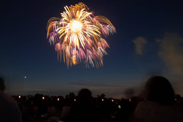 istock Beautiful firework display festival in Itabashi, Tokyo, Japan 1166070623