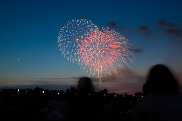 istock Beautiful firework display festival in Itabashi, Tokyo, Japan 1166070665