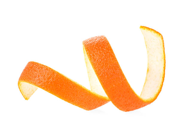 istock Peel of ripe orange isolated on white background 1166076159