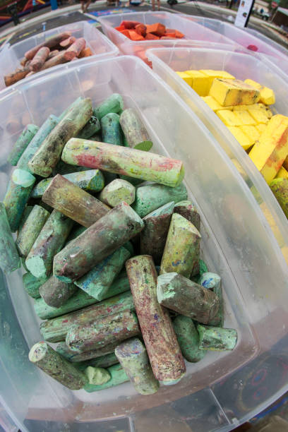istock Colorful Sticks Of Chalk Sit In Plastic Containers 1166078758