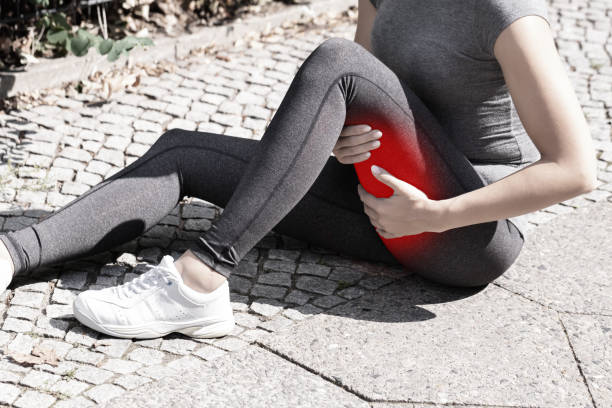 istock Woman With Sprain Thigh Muscle 1166079681
