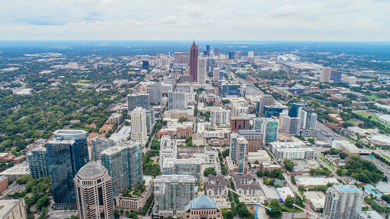 Symmetric Aerial of Atlanta Skyline