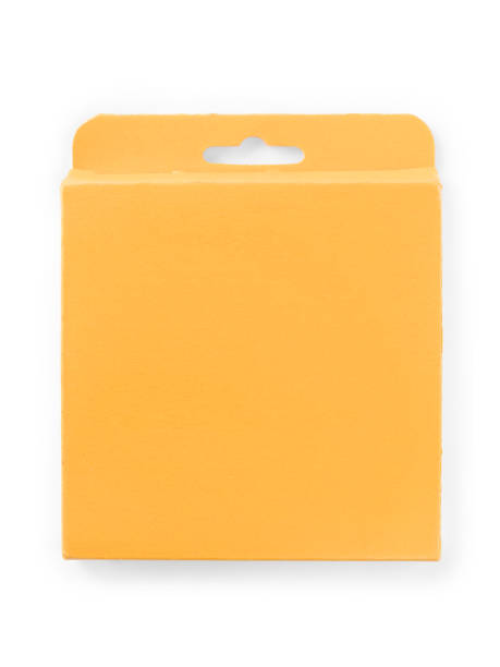 istock Orange cardboard square box isolated with clipping path 1166081629