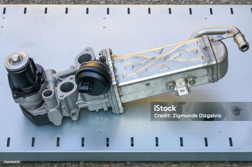 Exhaust Gas Recirculation Valve Or Egr Valve With Cooler Stock Photo -  Download Image Now - iStock