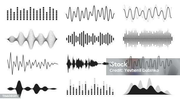 Ses Dalgaları Seti Analog Ve Dijital Hat Dalga Formları Müzik Ses Dalgaları Ekolayzer Ve Kayıt Kavramı Elektronik Ses Sinyali Ses Kaydı Stok Vektör Sanatı & Ses dalgası‘nin Daha Fazla Görseli