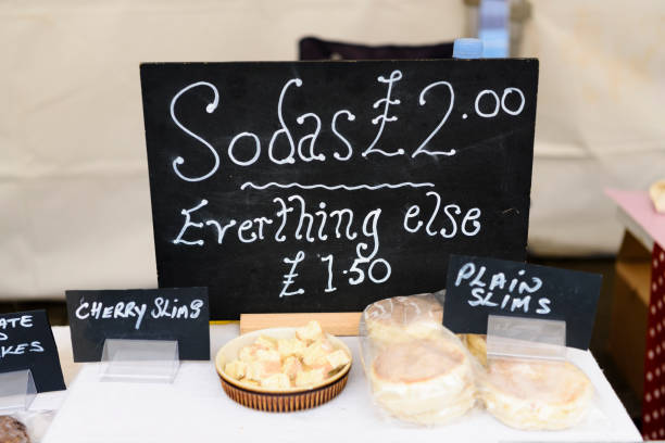 istock Market stall selling Irish soda bread, with 