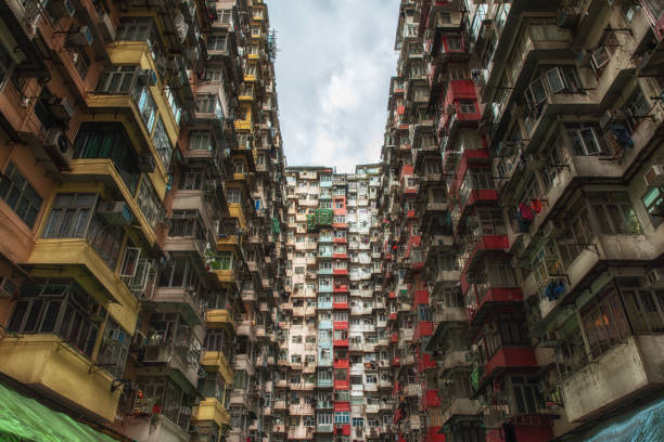 istock Crowded apartment buildings in Hong Kong 1166094644
