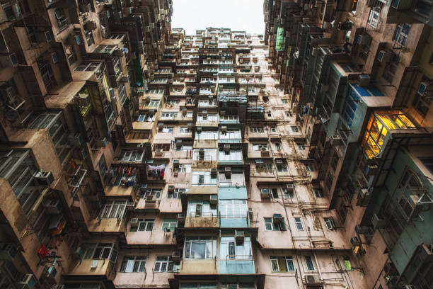 istock Crowded apartment buildings in Hong Kong 1166094647