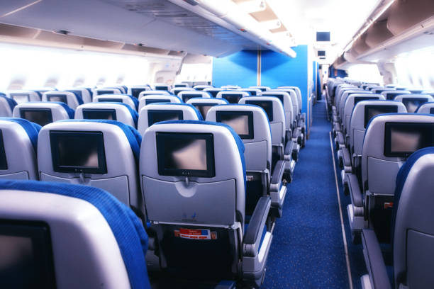 istock Seats in the airplane 1166094664