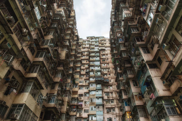 istock Crowded apartment buildings in Hong Kong 1166094675