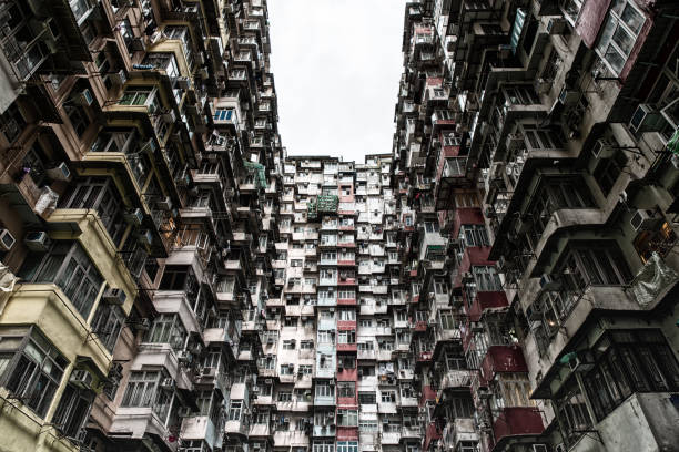 istock Crowded apartment buildings in Hong Kong 1166094687
