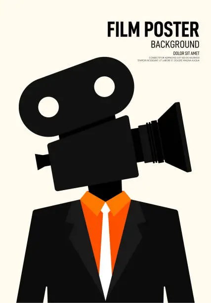 Vector illustration of Movie and film festival poster modern vintage retro style