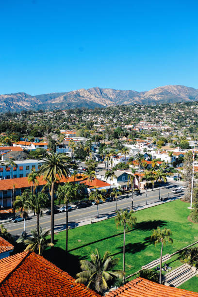 サンタバーバラ - santa barbara county above aerial view scenics ストックフォトと画像